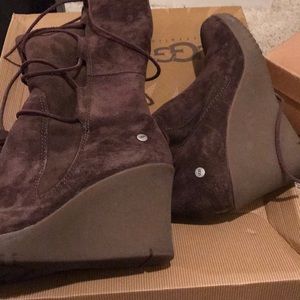 Ugg Wedge tie up boots